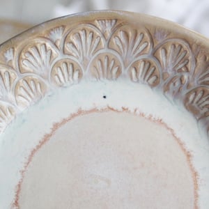 Image of Close out Lot of Imperfect Dishes, Creamy White and Ocher Glazes - Huge Discount "Seconds"