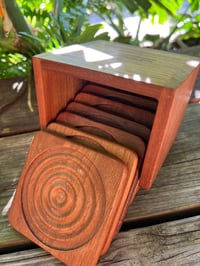 Image 3 of Vintage Teak Coaster Set in Caddy - Goodwood Company