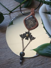 Image 3 of Turritella Agate Bat Pendant 