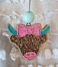 Image 3 of highland cow car freshie- vanilla bean marshmallow 