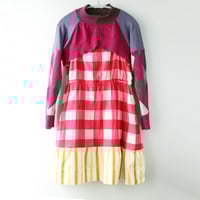 Image 4 of plaid magenta adult M medium colorblock tank adjustable courtneycourtney sundress dress