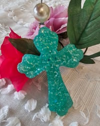 Image 3 of Medium leopard cross car freshie- vanilla berry flirt