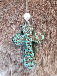 Image 6 of Medium leopard cross car freshie- vanilla berry flirt