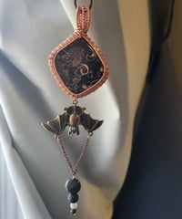 Image 1 of Turritella Agate Bat Pendant 