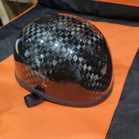 Daytona Classic Carbon Big Checkers QR Beanie Helmet Glossy Black