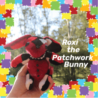 Image 1 of Roxi the Rockstar Bunny! - Patchwork Plush!