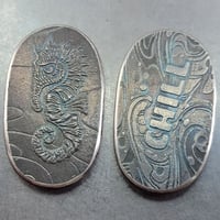 Image 1 of Silver Seahorse Coin.