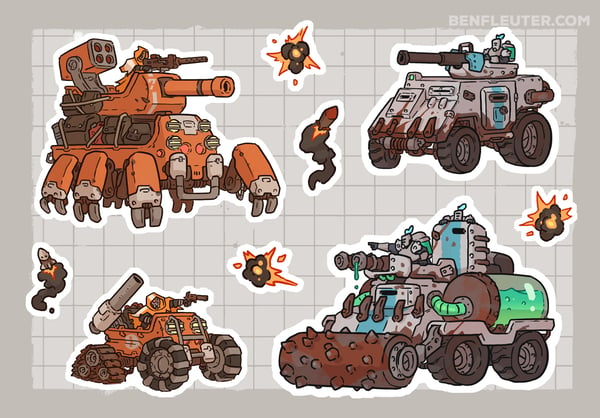 Image of War Machines Sticker Sheet