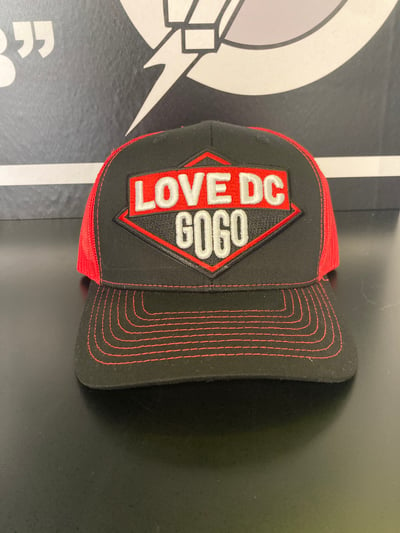 Image of LOVE DC GOGO (Extremely Limited Edition) RED/BLACK Trucker Hat