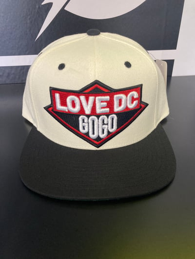 Image of LOVE DC GOGO (Extremely Limited Edition) BLACK & CREAM Snapback Hat