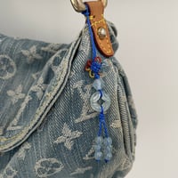 Image 3 of Aquamarine Energy Lucky Coin Phone And Bag Charm Blue Cord