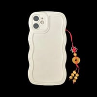 Image 2 of Yellow Jade and Tigers Eye Energy Lucky Coin Phone And Bag Charm Red Cord