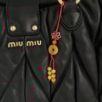 Image 4 of Yellow Jade and Tigers Eye Energy Lucky Coin Phone And Bag Charm Red Cord