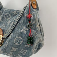 Image 4 of Imperial Jade Energy Lucky Coin Phone And Bag Charm Red Cord