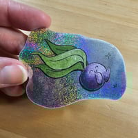Oddly Happy Radish Glitter Sticker