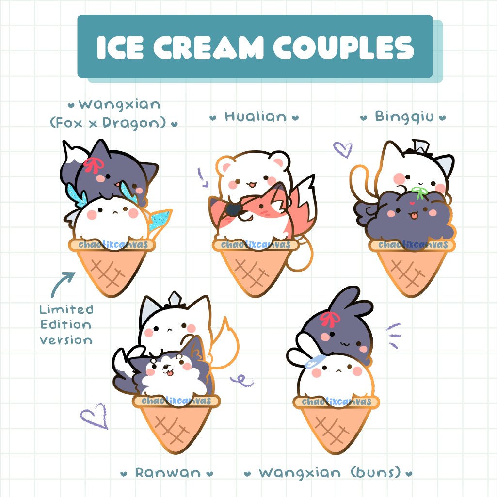 [PO] Ice Cream Couples series (SVSSS, MDZS, TGCF, 2HA) - Enamel Pins ...