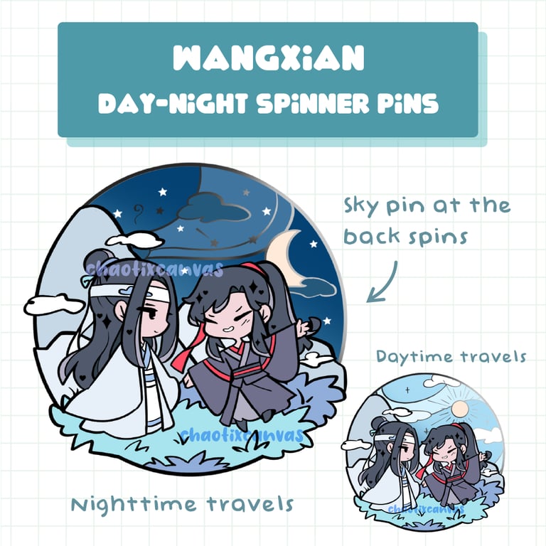 Wangxian Sky Spinner pin (MDZS) - Enamel Pins | chaotixcanvas