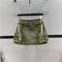 Image 1 of Army Green. Cargo Skirt 