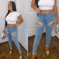 Rhinestone Skinny Jeans