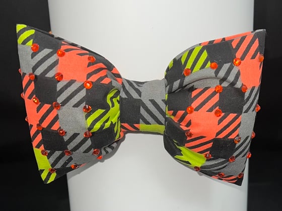 Image of Orange & Black PUFFIE BOW Headband 