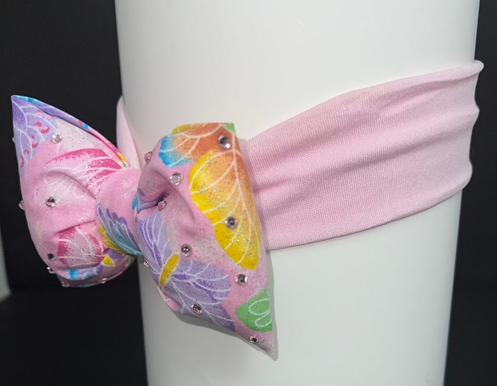 Image of PUFFIE BOW Headband/Pink Butterfly 