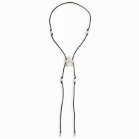 Image 1 of Star Two-Way Cord Bolo Necklace, White
