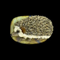 Image 1 of XL. African Pygmy Hedgehog #2- Flamework Glass Sculpture Bead