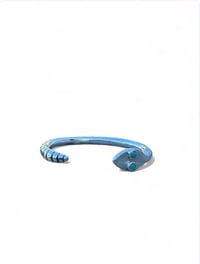 Image 4 of Ride the Sky 2ga Sterling Silver Turquoise Eyes Snake Cuffs