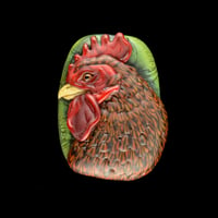 Image 1 of XL. Charismatic Red Rooster - Flamework Glass Sculpture Bead