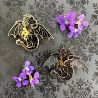 Image 1 of Violets Dragons Enamel Pin