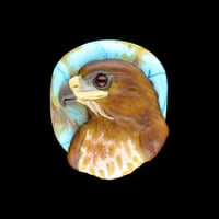 Image 1 of LG. Blue Sky Red-Tail Hawk - Flamework Sculpture Bead