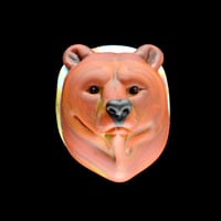 Image 1 of LG. Alert Brown Bear - Flamework Glass Sculpture Bead