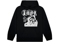 Amor White Glitter (Black Hoodie)