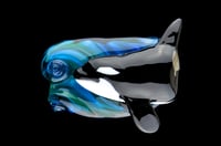 Image 1 of XXL. Female Killer Whale Orca - Flamework Glass Sculpture 