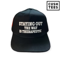Image 2 of Staying out the way is therapeutic (Snapback) Black/White/Orange