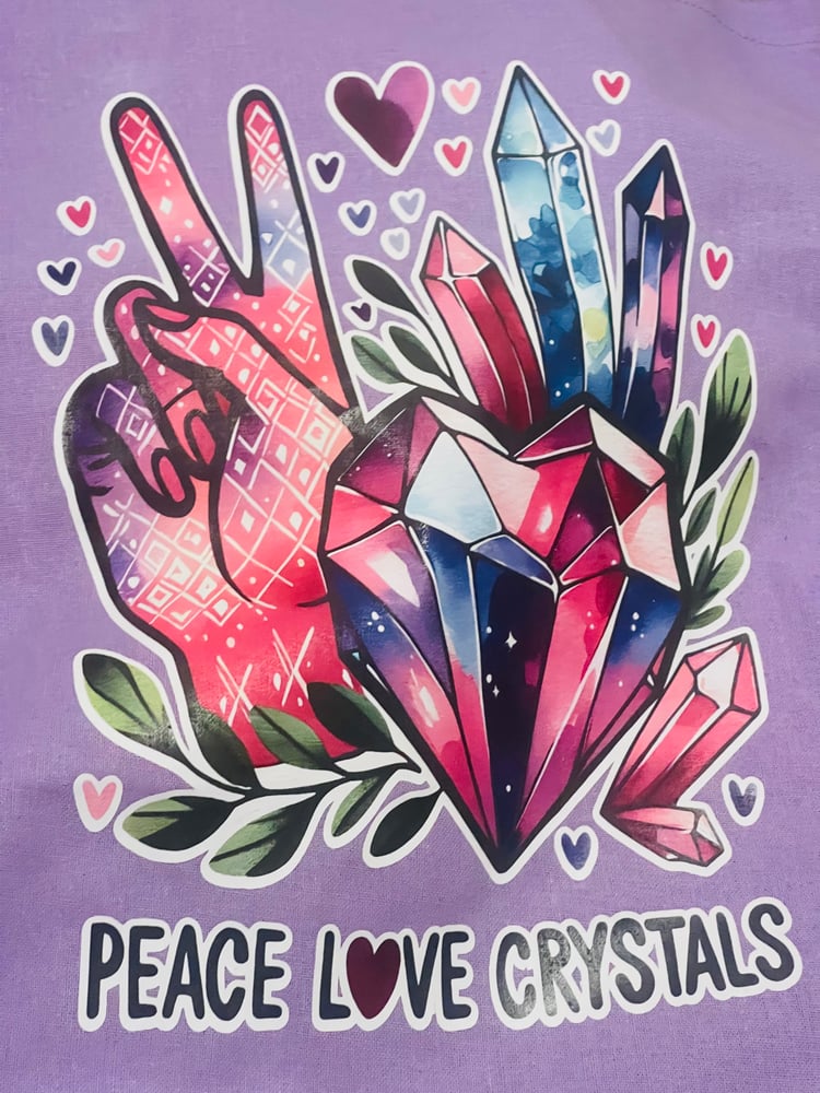 Image of Peace Love Crystals (Tote Bag)