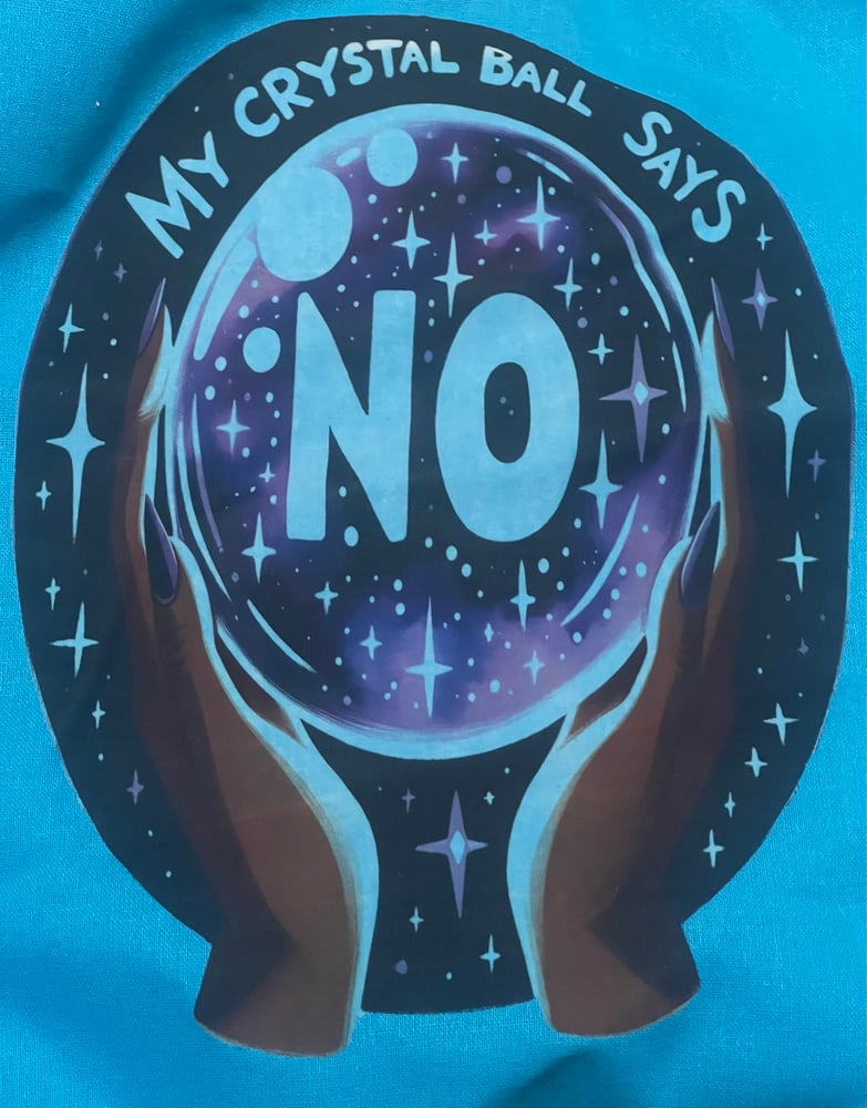 Image of My crystal ball says no (blue) (Tote Bag)