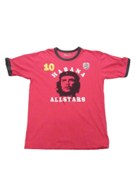 Image 1 of Ringspun Habana Allstars Che Guevara T-Shirt Red and Black Size Large Mens