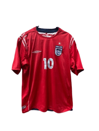 Image 1 of 2004/06 Original Umbro England Away Shirt Red - Michael Owen - Size Large 