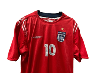 Image 2 of 2004/06 Original Umbro England Away Shirt Red - Michael Owen - Size Large 