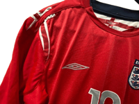 Image 3 of 2004/06 Original Umbro England Away Shirt Red - Michael Owen - Size Large 