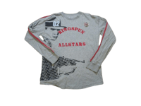 Image 1 of Ringspun Allstars Rare Tony 2 Fingers Long Sleeve Tee Grey & Red Size Medium