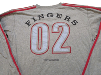 Image 4 of Ringspun Allstars Rare Tony 2 Fingers Long Sleeve Tee Grey & Red Size Medium