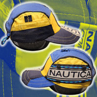 Image 2 of Yellow/Blue NAUTICA 5 panel hat (2/3)