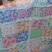 Image 4 of Vintage Floral and Lace Patchwork Blanket 