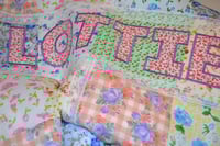 Image 3 of Vintage Floral and Lace Patchwork Blanket 