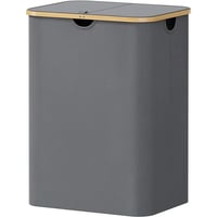 Laundry Basket with Lid, Clothes Hampers for Laundry with Bamboo Handles and 2 Removable Laundry Bag