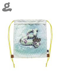 Image 2 of GRAPE X FELIPE BOLIVAR fishnet drawstring bag