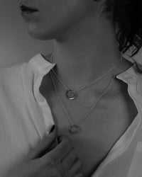 Image 3 of NOTCHED Hammered Hoop Pendant