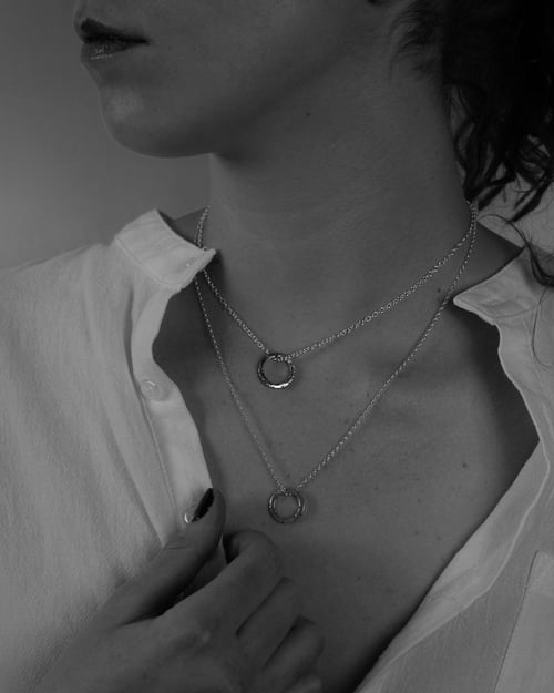 Image of NOTCHED Hammered Hoop Pendant